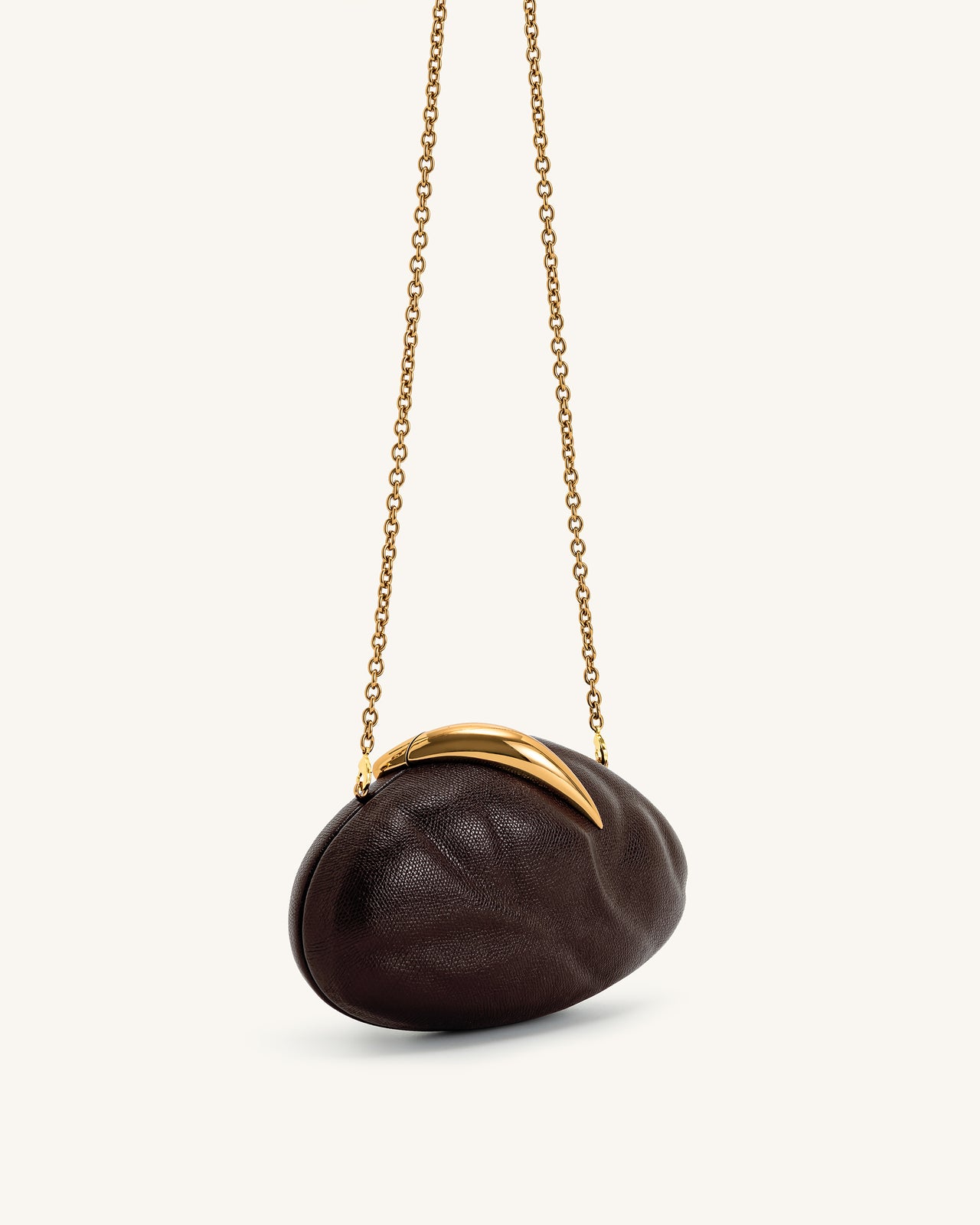 Kaya Clutch Ovale Irregolare - Marrone Scuro
