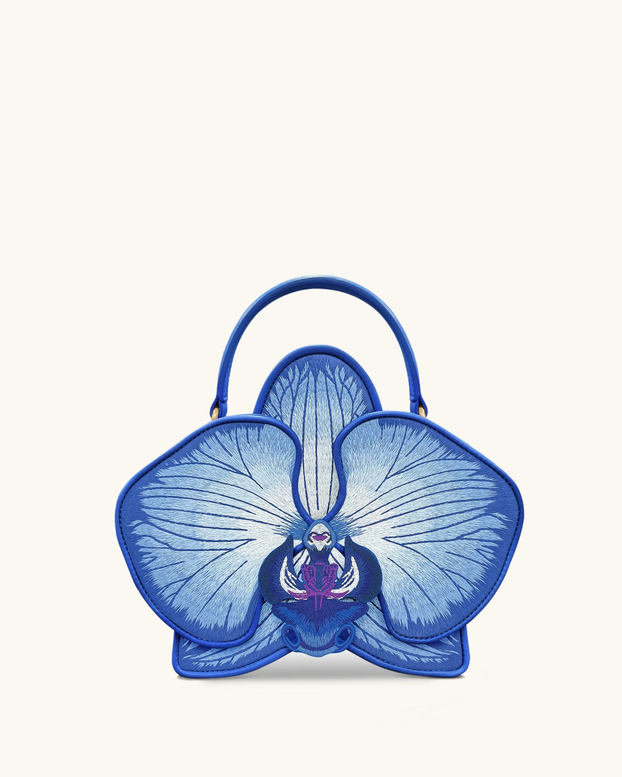 Flora Borsa a Mano con Forma di Orchidea - Blu