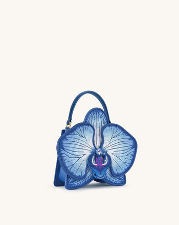 Flora Borsa a Mano con Forma di Orchidea - Blu