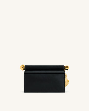 Holly Clutch Embellito con Pendente in Metallo - Nero