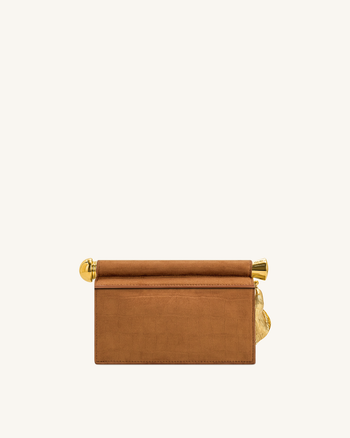 Holly Pochette in Finto Camoscio con Ciondolo in Metallo - Marrone