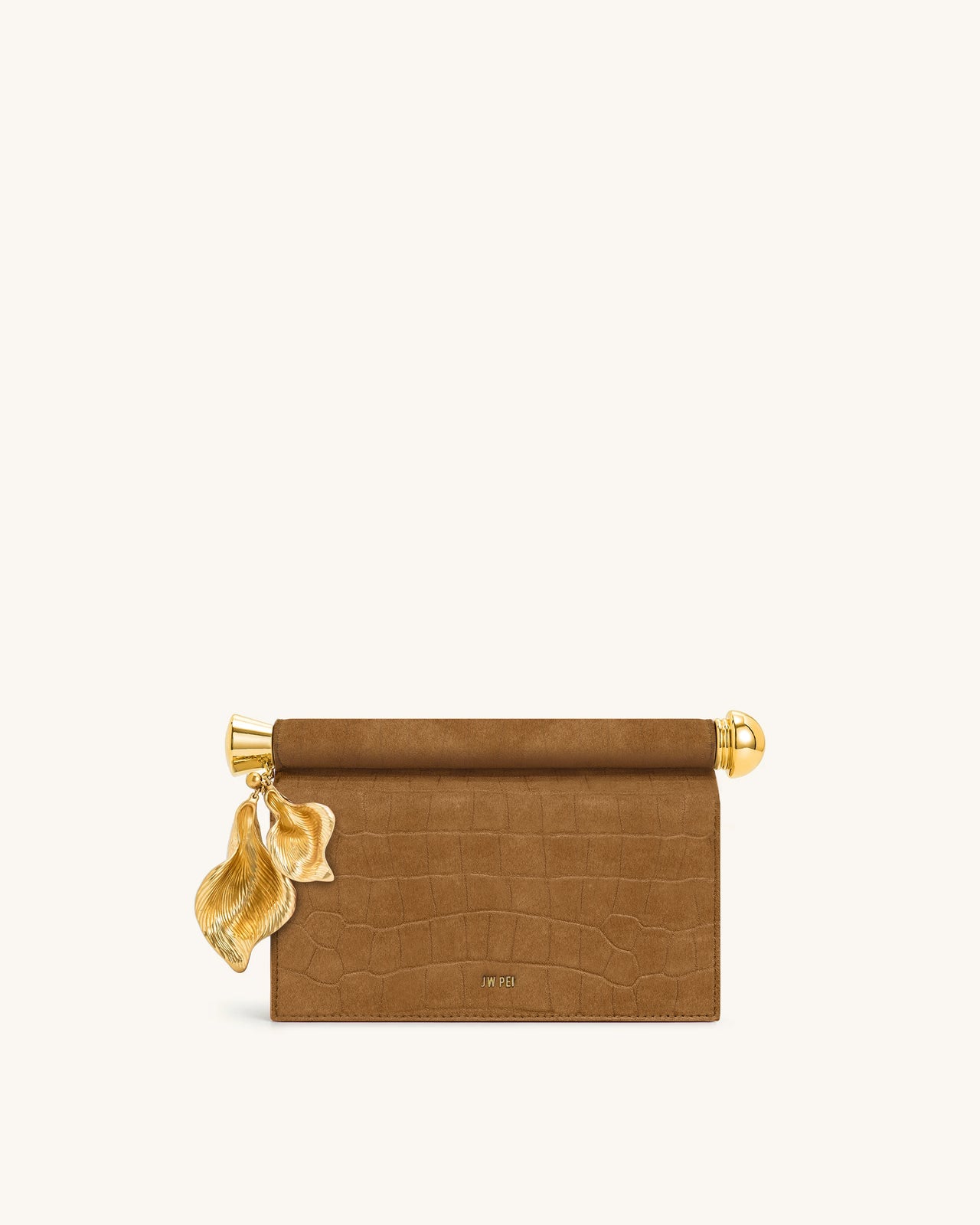 Holly Pochette in Finto Camoscio con Ciondolo in Metallo - Marrone