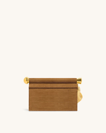 Holly Pochette in Finto Camoscio con Ciondolo in Metallo - Marrone