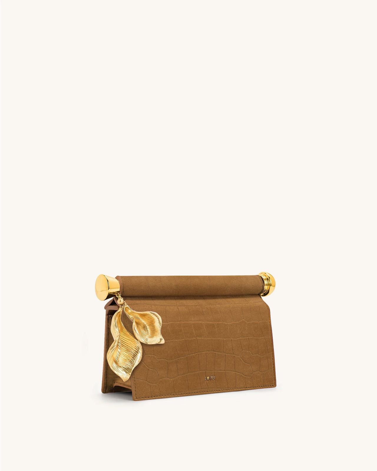 Holly Pochette in Finto Camoscio con Ciondolo in Metallo - Marrone