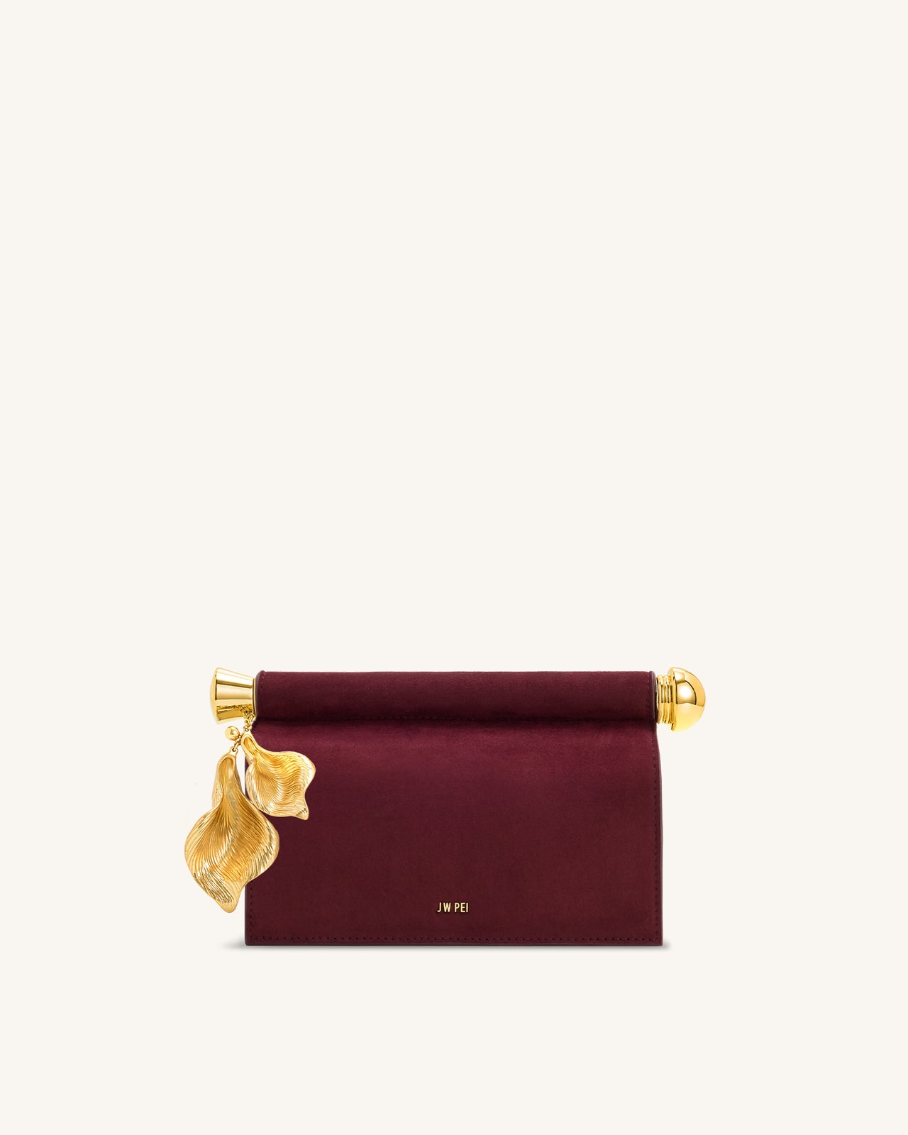 Holly Pochette in Finto Camoscio con Ciondolo in Metallo - Marrone Rossastro