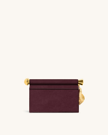 Holly Pochette in Finto Camoscio con Ciondolo in Metallo - Marrone Rossastro