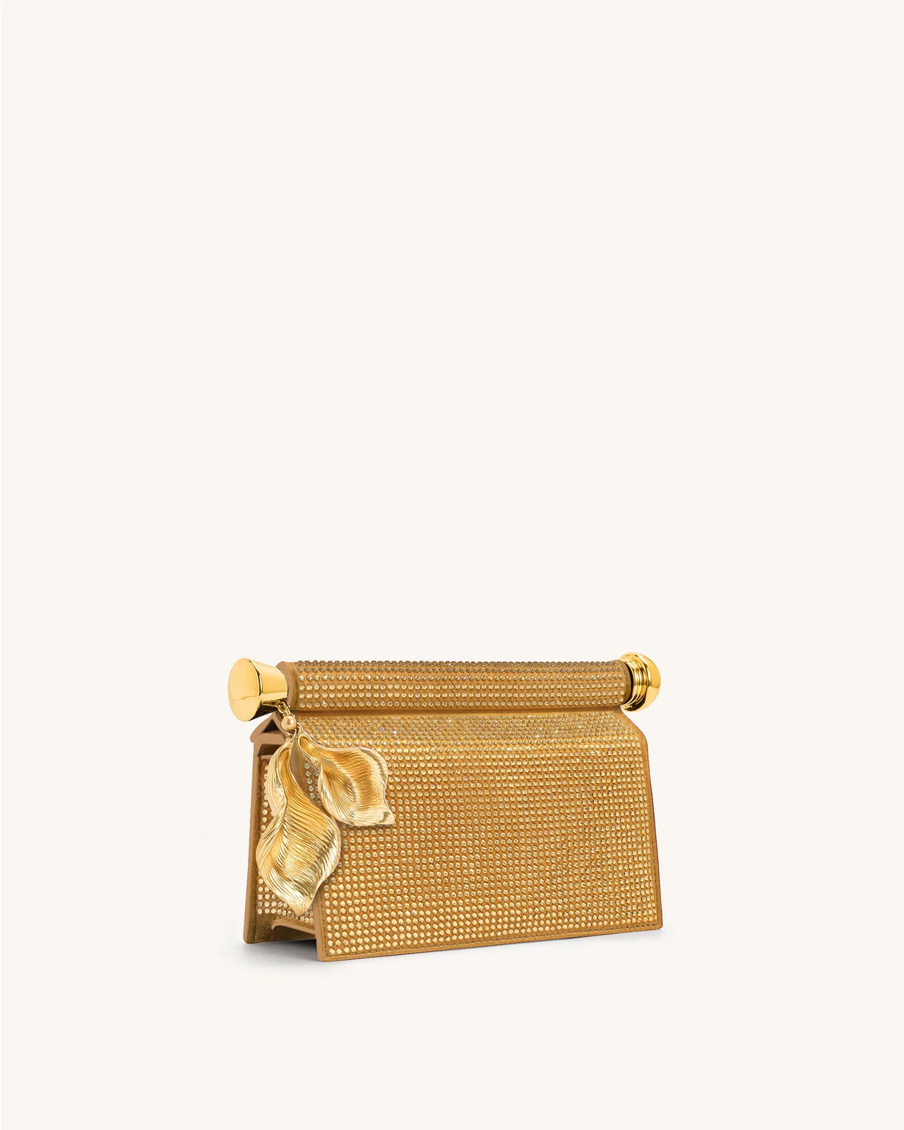 Holly Pochette con Cristalli Artificiali e Ciondolo in Metallo - Champagne