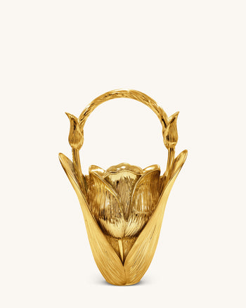 Ella Borsa a mano con motivo a tulipano - Oro