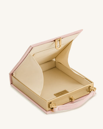 Taya Pochette a Forma di Libro con Motivo di Orchidea - Rosa