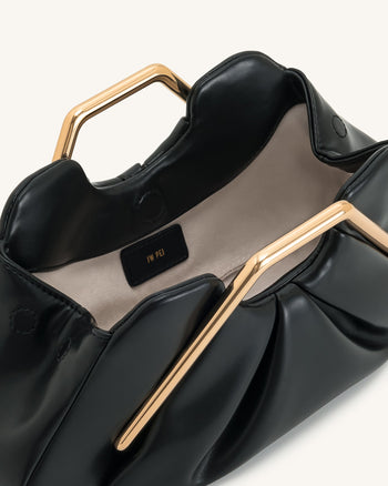 Lila Clutch con Telaio Metallico - Nero