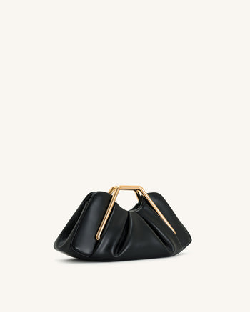 Lila Clutch con Telaio Metallico - Nero