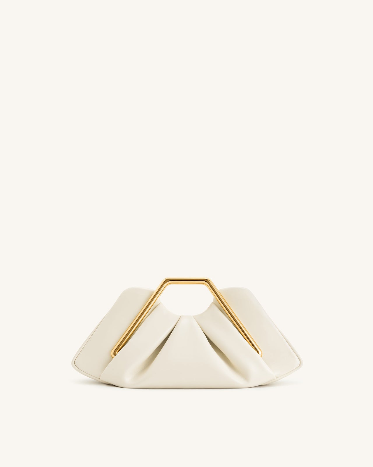Lila Clutch con Telaio Metallico - Avorio