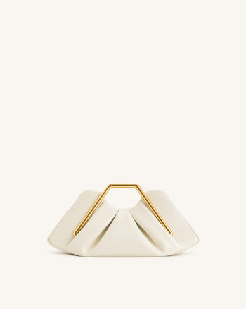 Lila Clutch con Telaio Metallico - Avorio