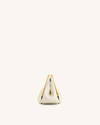 Lila Clutch con Telaio Metallico - Avorio