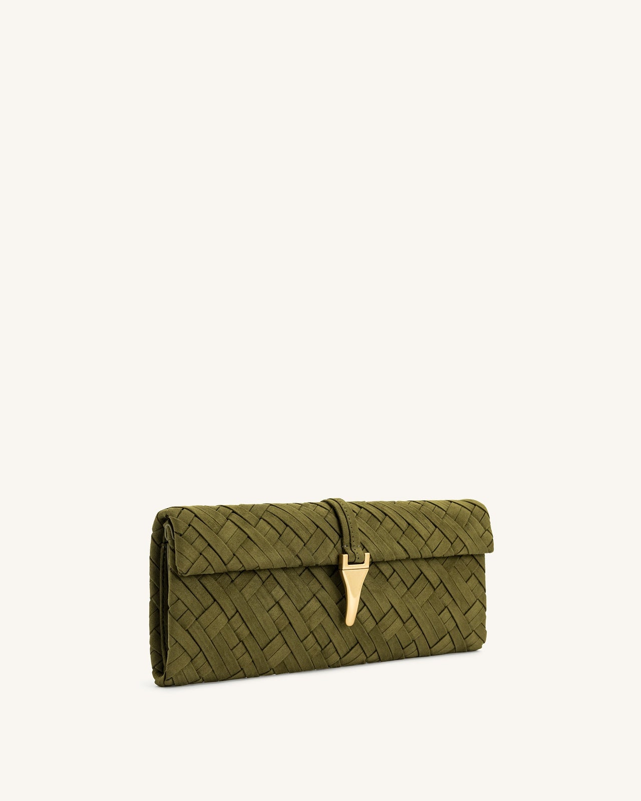 Zaria Clutch Intrecciata - Oliva Scuro