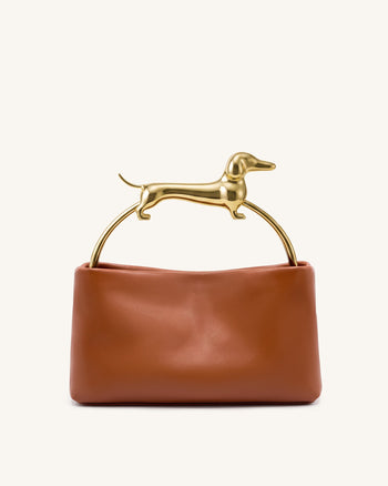 Maeve Borsa con manico a forma di bassotto - Cognac