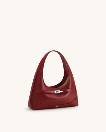 Noelle Borsa a spalla con cintura - Bordeaux scuro