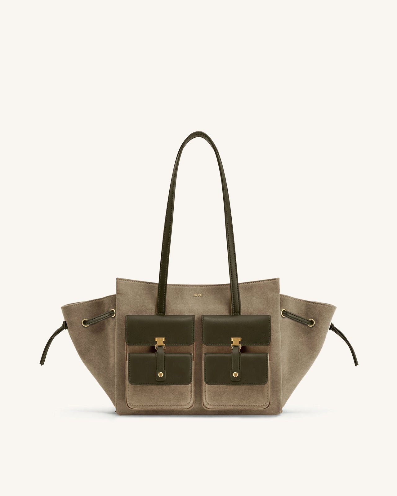 Linda Borsa Tote in Finta Pelle Scamosciata - Verde