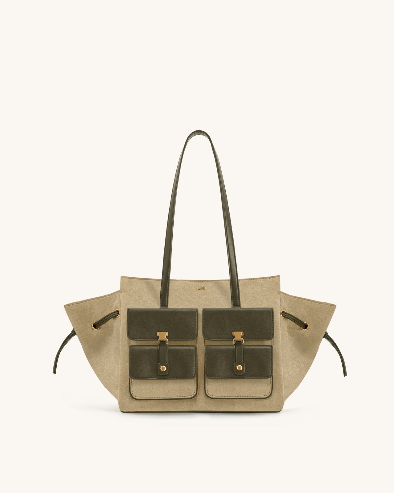 Linda Borsa Tote in Finta Pelle Scamosciata - Verde