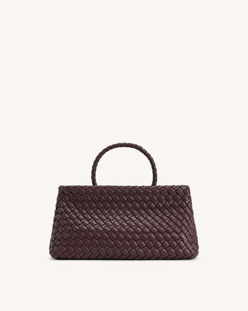 Elora Borsa Tote Intrecciata - Borgogna Intenso