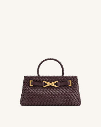 Elora Borsa Tote Intrecciata - Borgogna Intenso