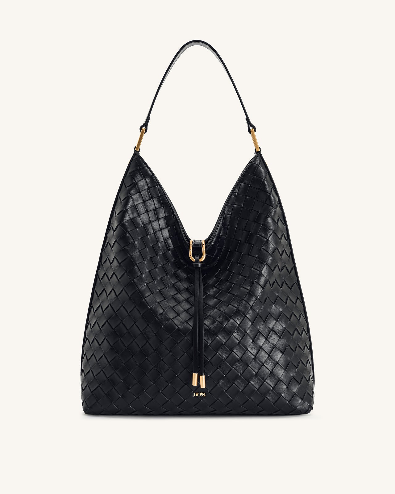 Aria Borsa A Spalla Con Texture Intrecciata - Nera