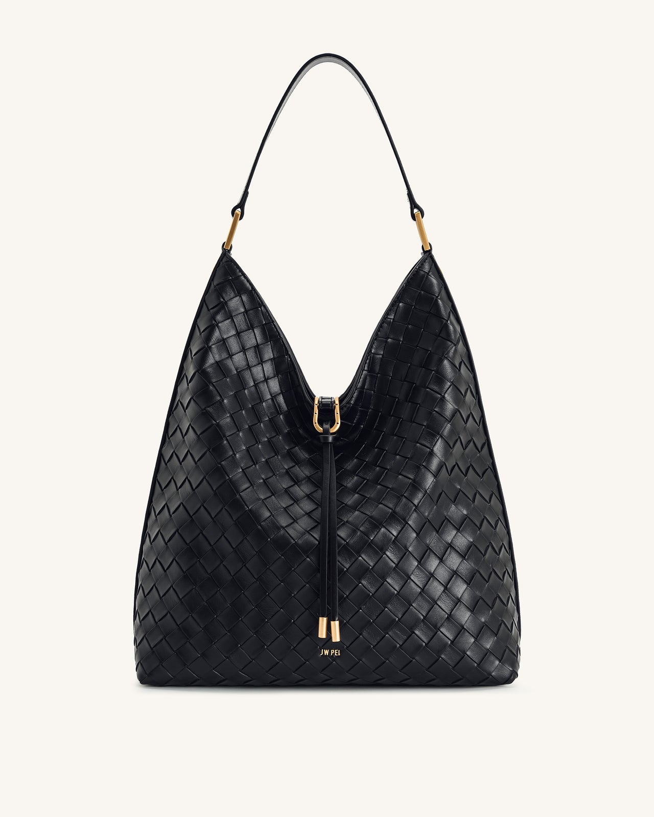 Aria Borsa A Spalla Con Texture Intrecciata - Nera