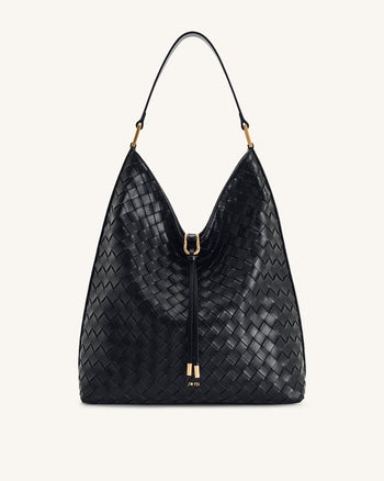 Aria Borsa A Spalla Con Texture Intrecciata - Nera