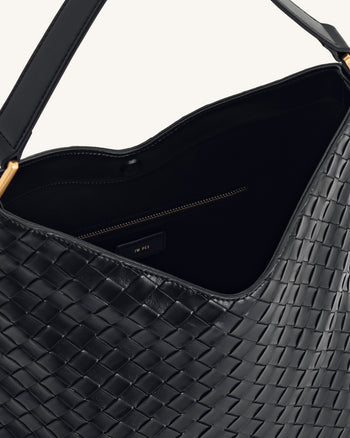 Aria Borsa A Spalla Con Texture Intrecciata - Nera