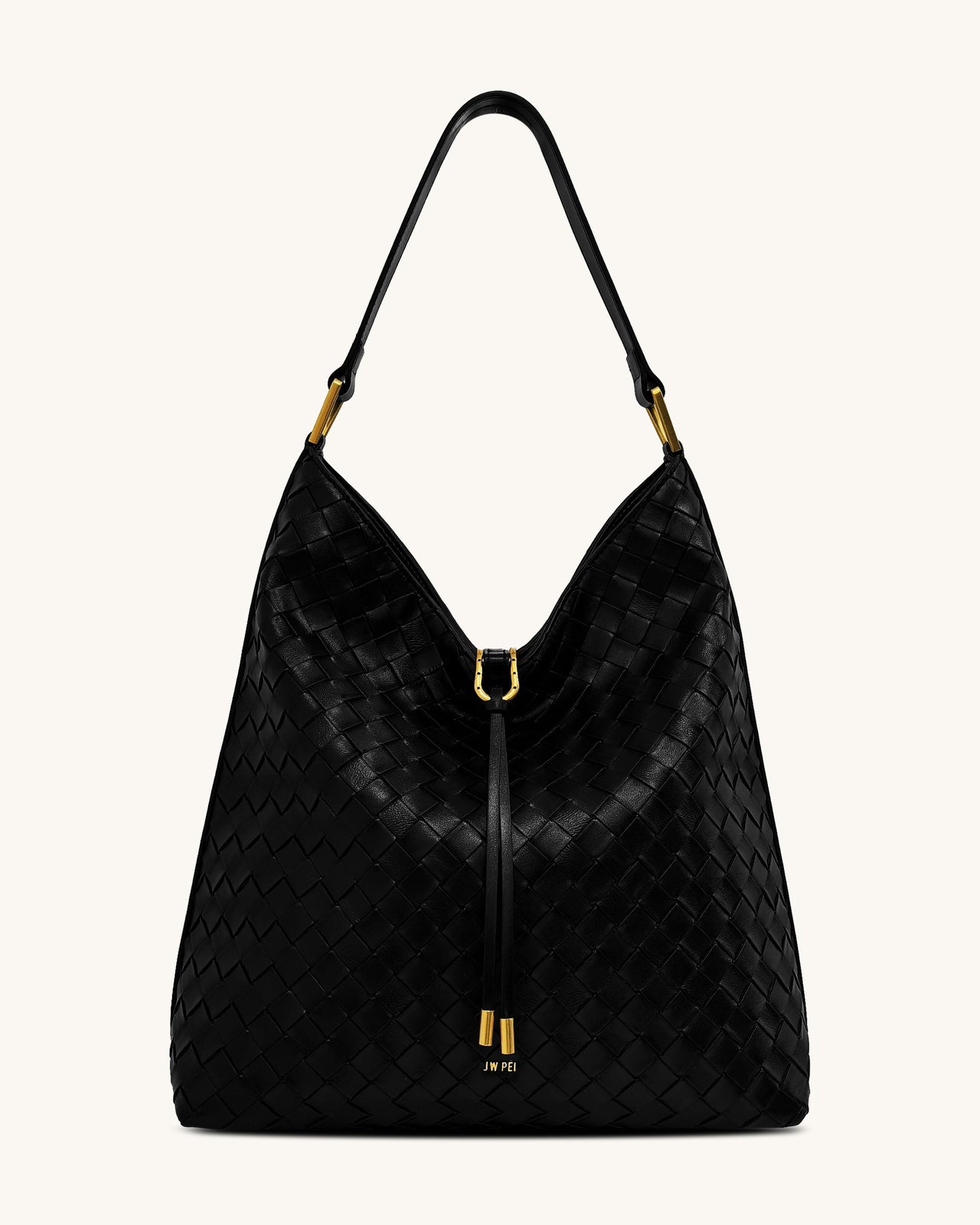 Aria Borsa A Spalla Con Texture Intrecciata - Nera