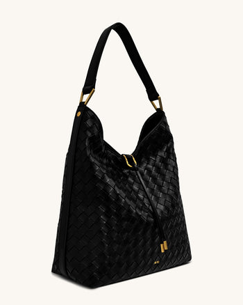 Aria Borsa A Spalla Con Texture Intrecciata - Nera
