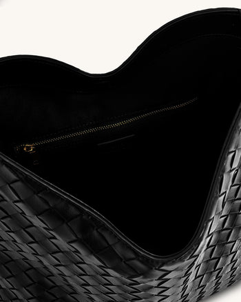 Aria Borsa A Spalla Con Texture Intrecciata - Nera