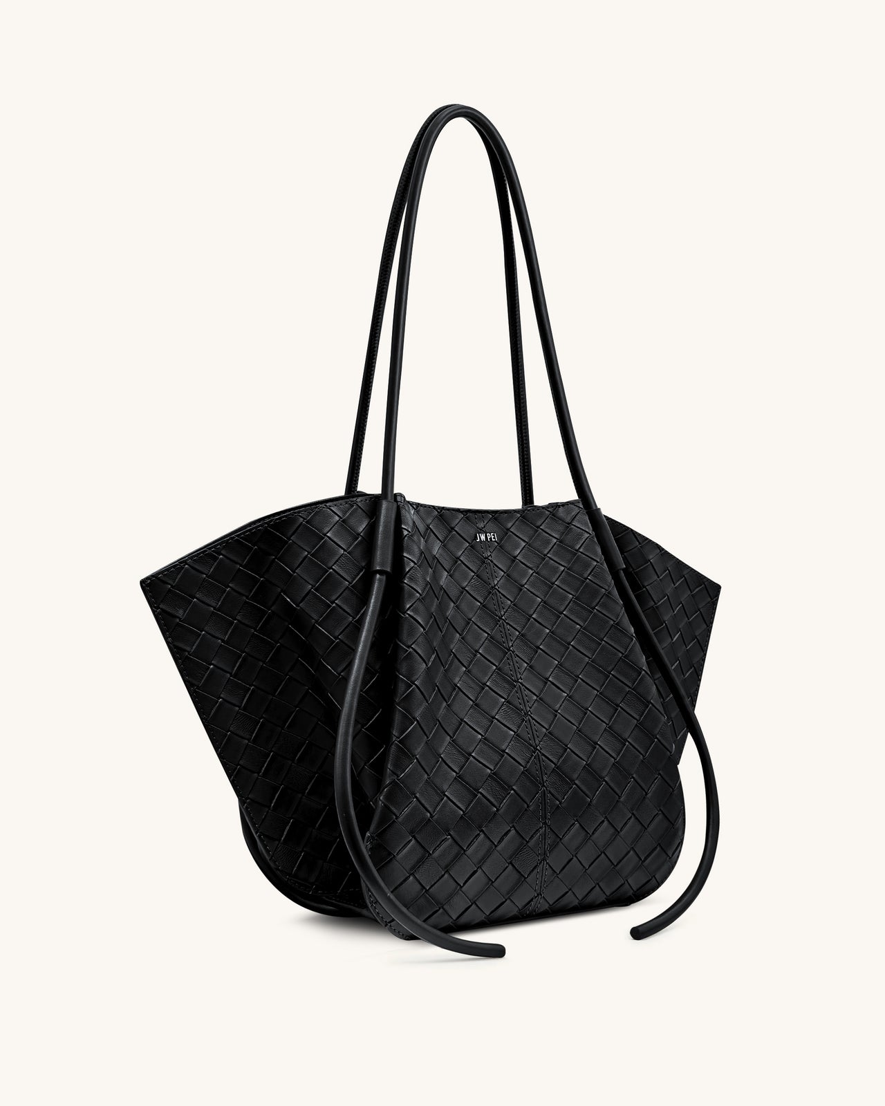 Nala Borsa Tote con Trama a Intreccio Largo - Nera