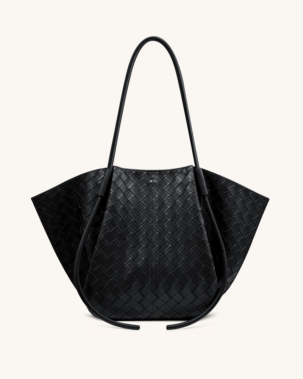 Nala Borsa Tote con Trama a Intreccio Largo - Nera