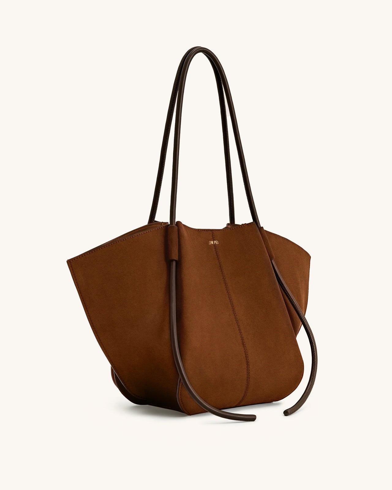 Nala Borsa Tote Ampia in Finta Pelle Scamosciata - Marrone