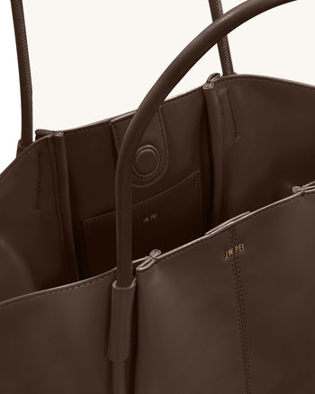 Nala Borsa Tote Ampia - Marrone Scuro