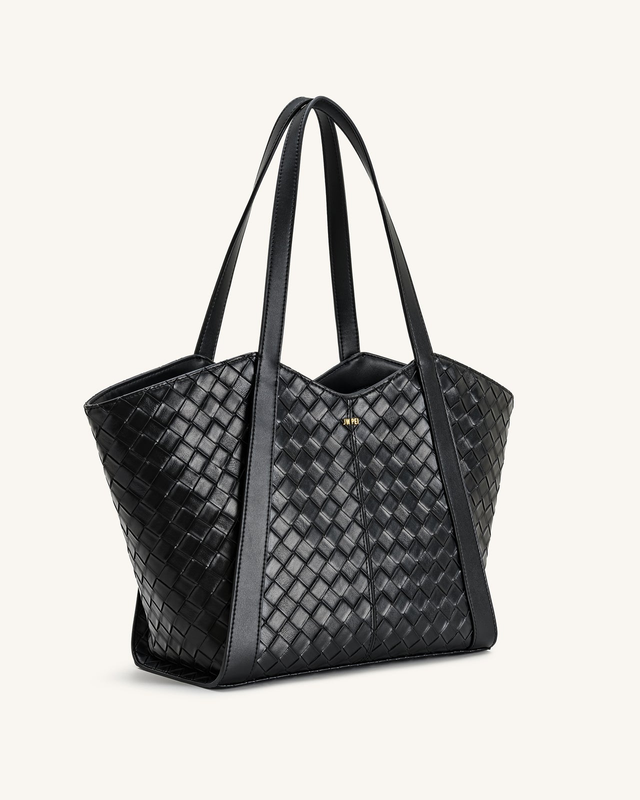 Kiana Borsa Tote a Grande Capacità con Texture Intrecciata - Nera