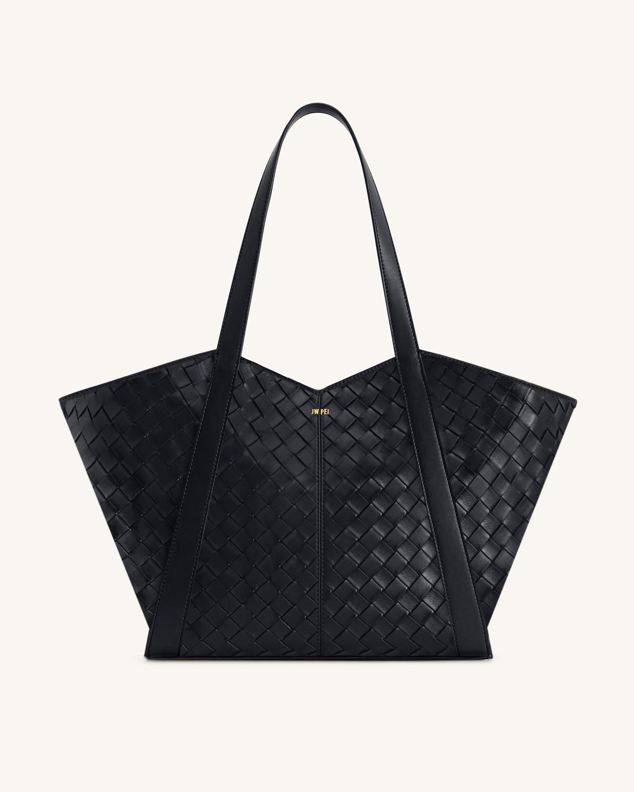 Kiana Borsa Tote a Grande Capacità con Texture Intrecciata - Nera