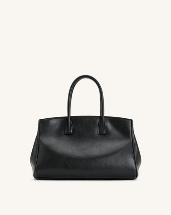Ziva Borsa Tote con Decorazione a Chiusura in Metallo - Nero