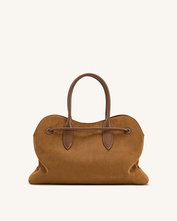 Adele Bolso Tote con Nudo de Cuerda Metálico - Marrón Caramelo