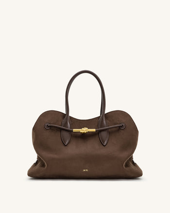 Adele Bolso Tote con Nudo de Cuerda Metálico - Marrón Moka