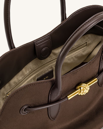 Adele Bolso Tote con Nudo de Cuerda Metálico - Marrón Moka