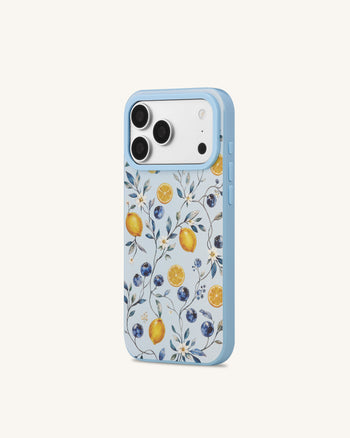 Cover per telefono Fruity Blossom mirtillo e limone - Blu