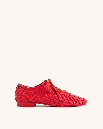 Kayla Scarpe Basse con Cinturino Intrecciato - Rosse