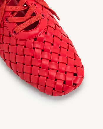 Kayla Scarpe Basse con Cinturino Intrecciato - Rosse