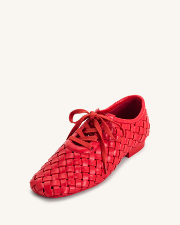 Kayla Scarpe Basse con Cinturino Intrecciato - Rosse