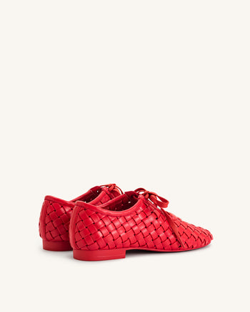 Kayla Scarpe Basse con Cinturino Intrecciato - Rosse