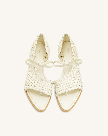 Infradito con Cinturino Intrecciato Jocelyn - Beige