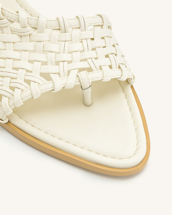 Infradito con Cinturino Intrecciato Jocelyn - Beige