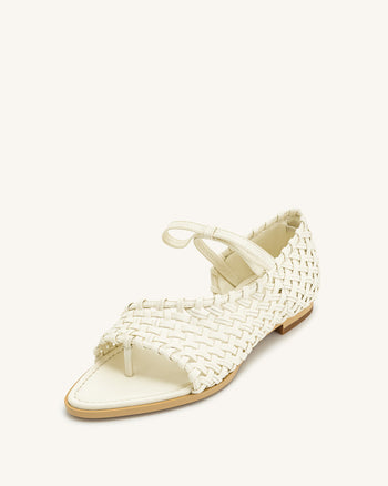 Infradito con Cinturino Intrecciato Jocelyn - Beige
